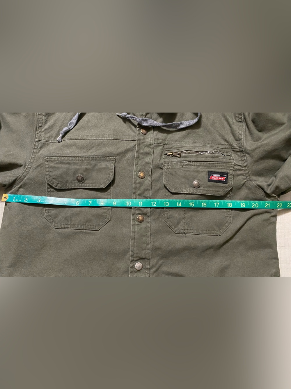 Dickies Olive Green Military Field Jacket with Gray Hood M (38-40) - Picture 12 of 16